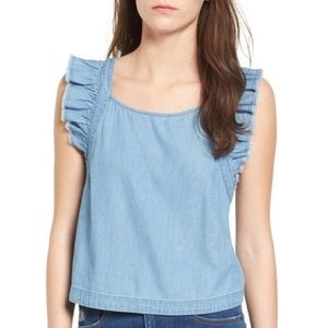 BP. Chambray Apron Top